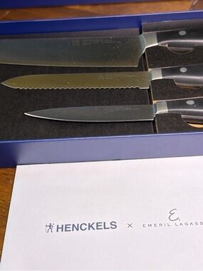Henckels x Emeril Laguiole 3-Piece Knife Set - Black Handles